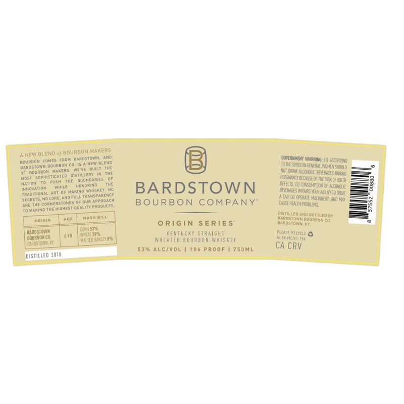 Bardstown Bourbon Origin Series Straight Wheated Bourbon