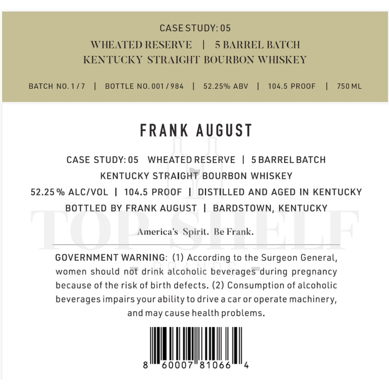 Frank August Bourbon Case Study: 05