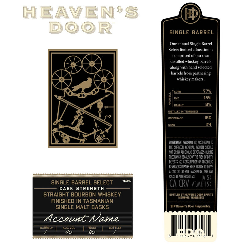 Heaven’s Door Single Barrel Select Finished in Tasmanian Single Malt Casks