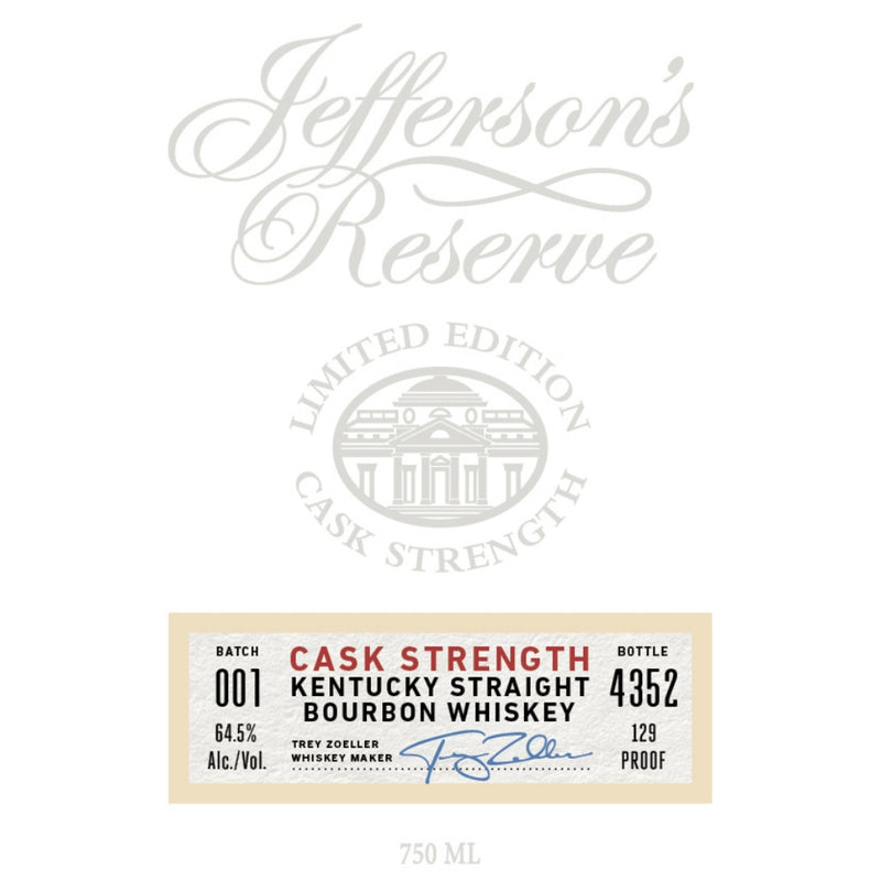 Jefferson’s Reserve Limited Edition Cask Strength Bourbon