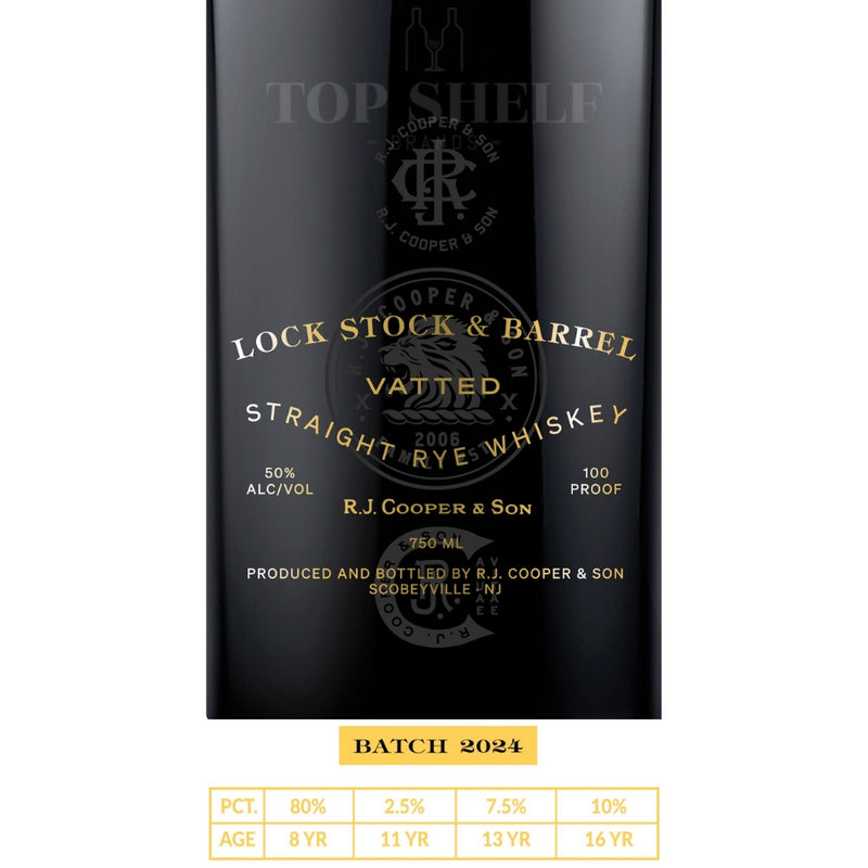 Lock Stock & Barrel Vatted Straight Rye Batch 2024