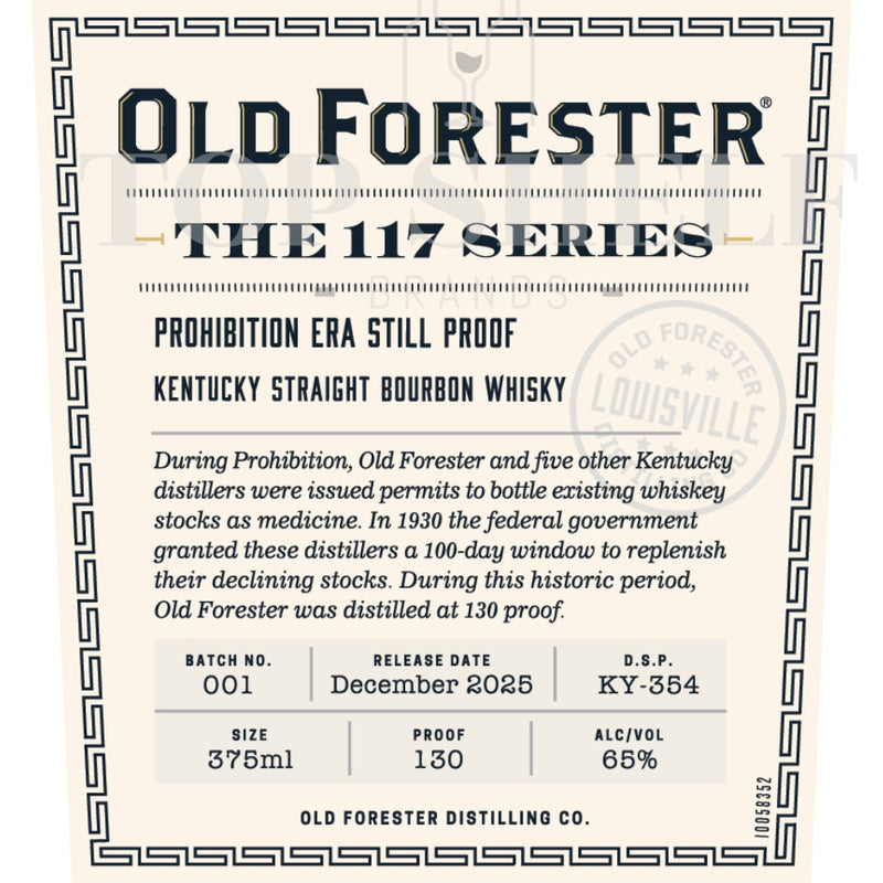 Old Forester The 117 Series Prohibition Era Still Proof Bourbon