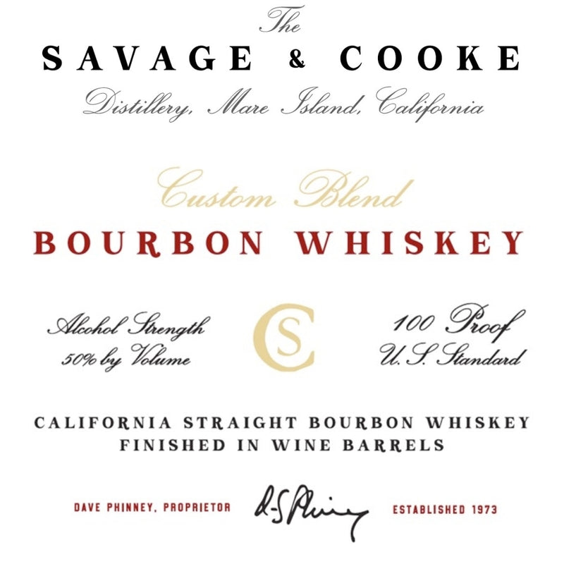 Savage & Cooke Custom Blend Bourbon Finished in Wine Barrels