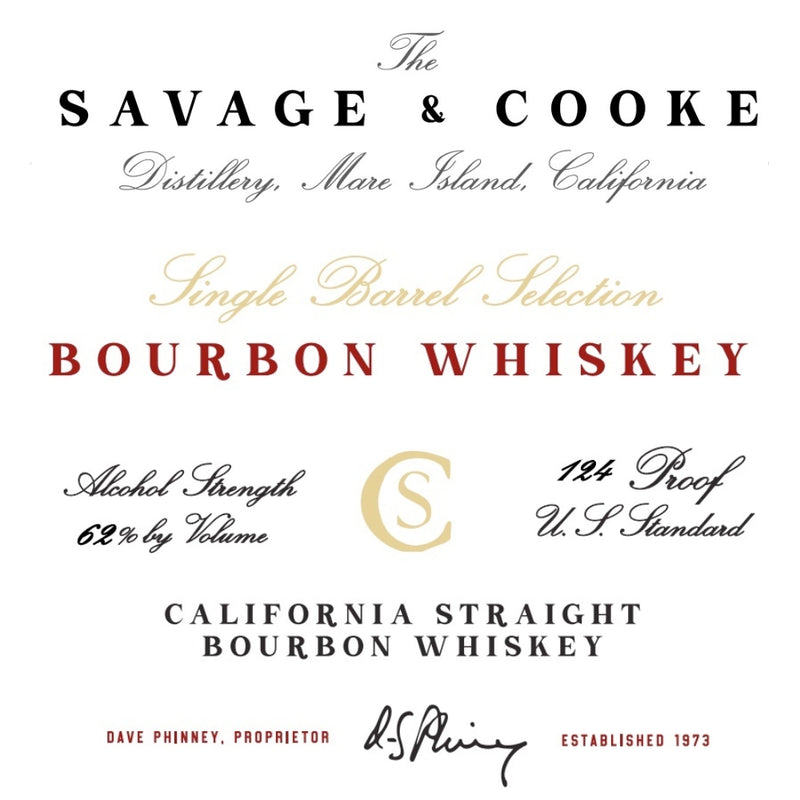 Savage & Cooke Single Barrel Selection Bourbon 124 Proof