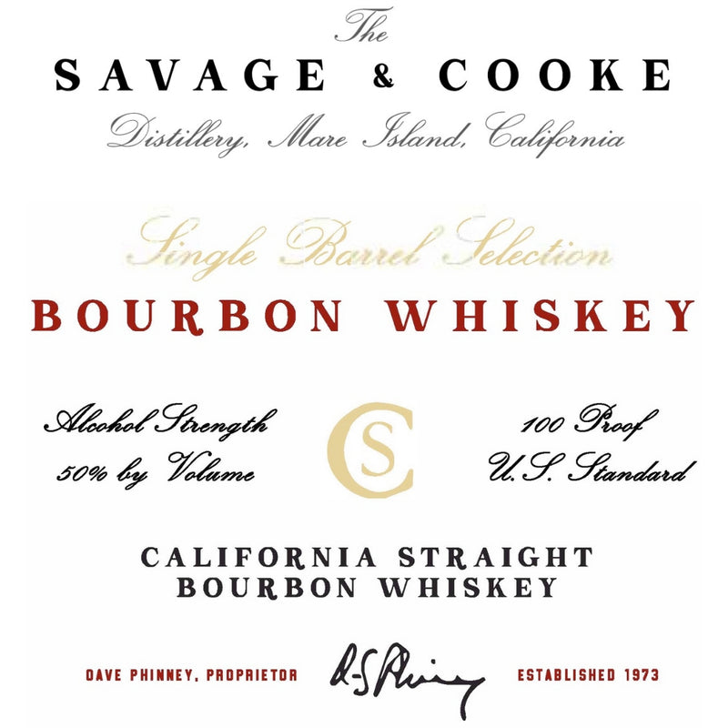 Savage & Cooke Single Barrel Selection Straight Bourbon