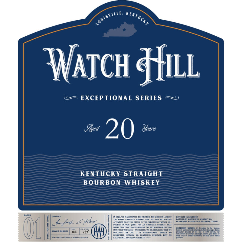 Watch Hill Exceptional Series 20 Year Old Bourbon Batch 01