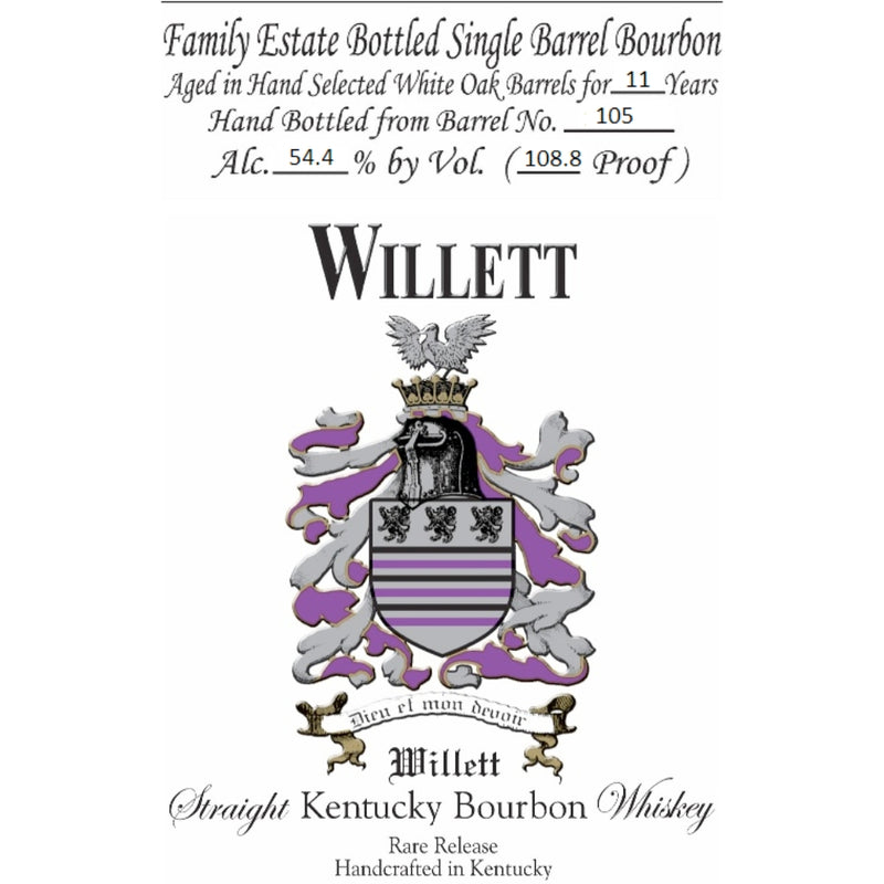 Willet 11 Year Old Single Barrel Bourbon Barrel 