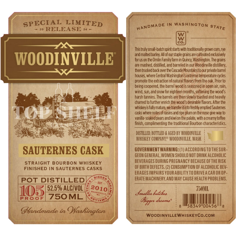 Woodinville Sauternes Cask Finished Bourbon