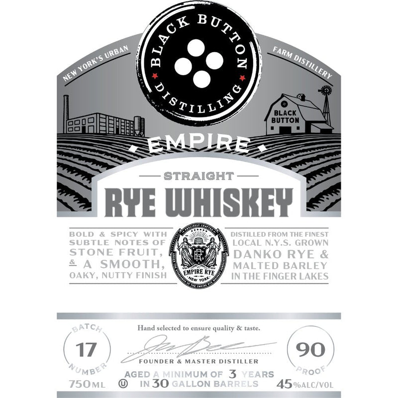 Black Button Empire Straight Rye - Main Street Liquor