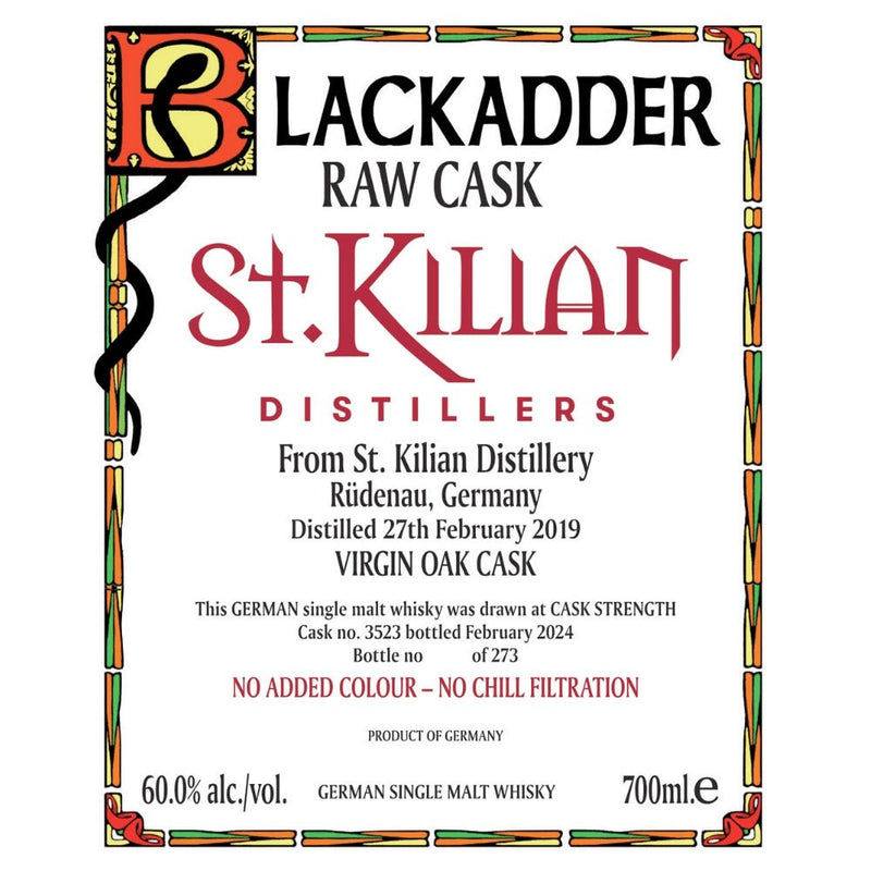 Blackadder Raw Cask St. Kilian Single Malt 2024 Release - Main Street Liquor