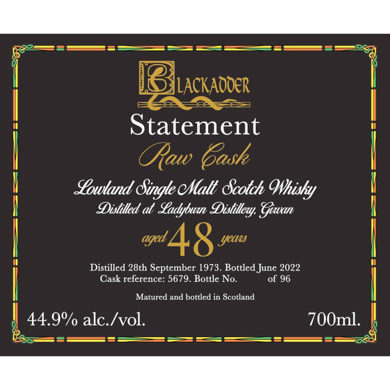 Blackadder Raw Cask Statement Ladyburn 48 Year Old - Main Street Liquor