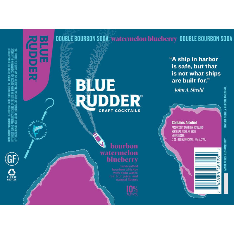 Blue Rudder Bourbon Watermelon Blueberry Cocktail - Main Street Liquor