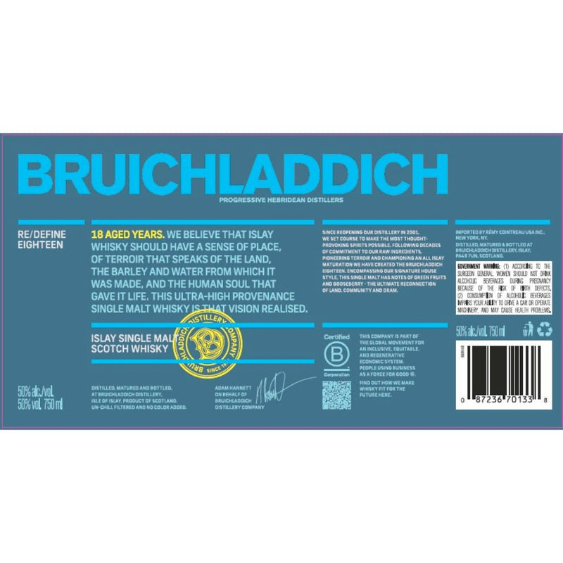 Bruichladdich 18 Year Old - Main Street Liquor