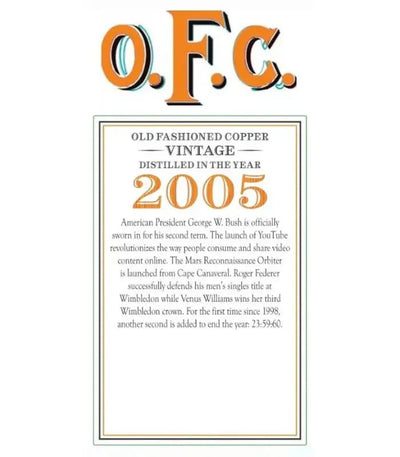 Buffalo Trace O.F.C. Vintage 2005 Bourbon Whiskey 750mL - Main Street Liquor