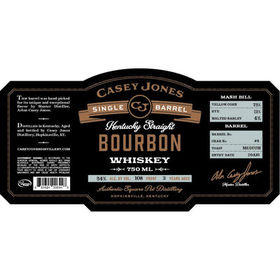 Casey Jones Single Barrel Kentucky Straight Bourbon Mash Bill 2 - Main Street Liquor