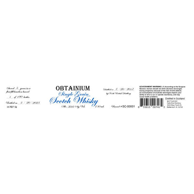 Cat's Eye Distillery Obtainium 5 Year Old Single Grain Scotch - Main Street Liquor