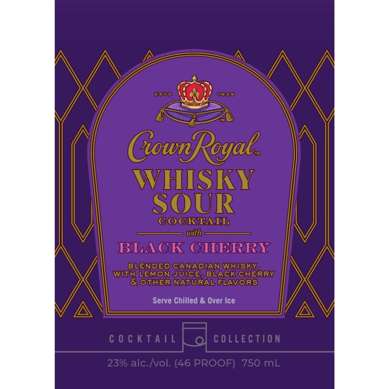 Crown Royal Black Cherry Whisky Sour Bottled Cocktail - Main Street Liquor