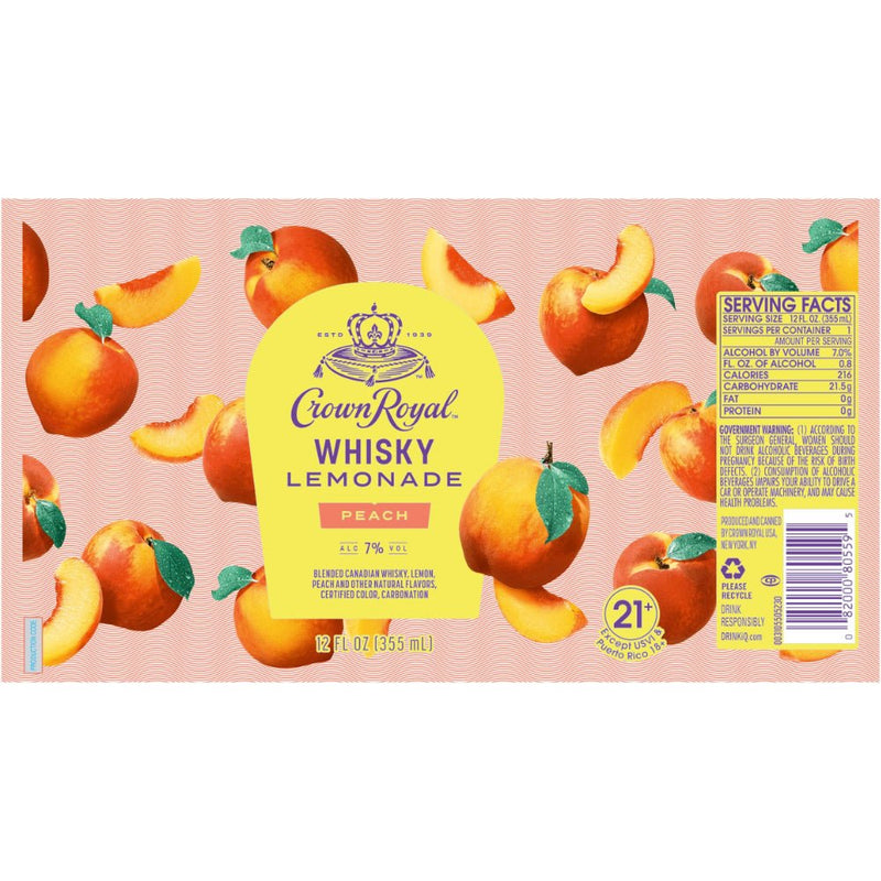 Crown Royal Whisky Lemonade Peach Canned Cocktail - Main Street Liquor