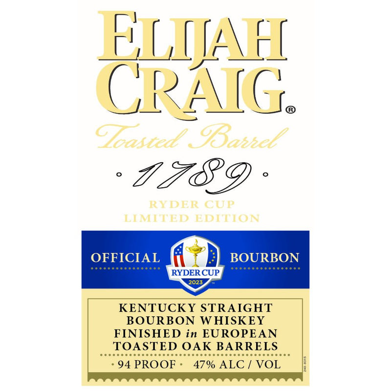 Elijah Craig Ryder Cup 2023 Kentucky Straight Bourbon - Main Street Liquor