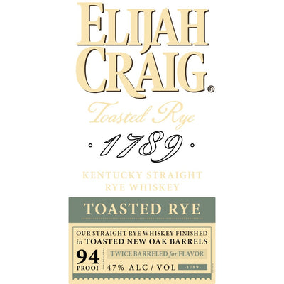 Elijah Craig Toasted Rye Whiskey - Main Street Liquor