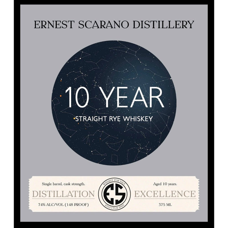 Ernest Scarano Distillery 10 Year Old Straight Rye - Main Street Liquor