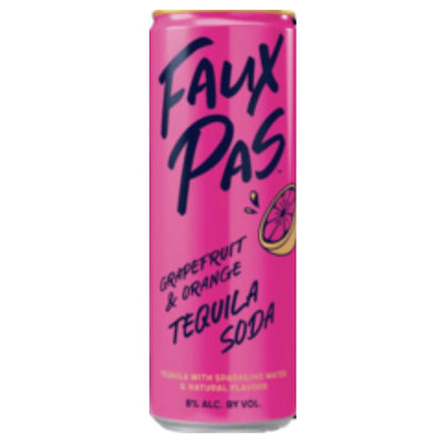 Faux Pas Grapefruit & Orange Tequila Soda by Betches 4PK - Main Street Liquor