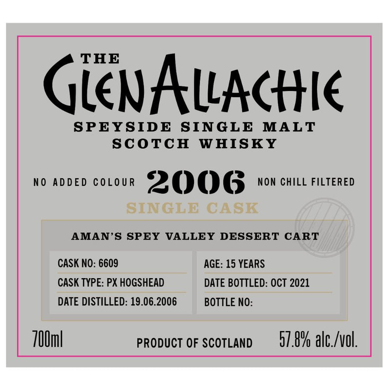 GlenAllachie 15 Year Old 2006 PX Hogshead Single Cask 