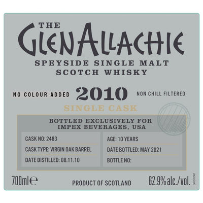 GlenAllachie 2010 10 Year Old Virgin Oak Single Cask #2483 - Main Street Liquor