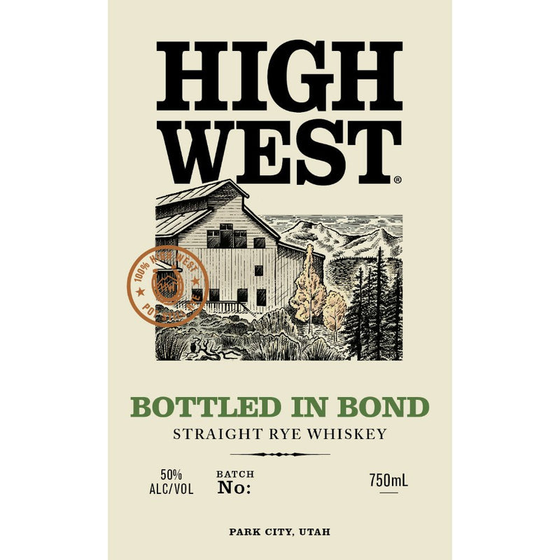 High West Bottled in Bond Straight Rye Whiskey - Main Street Liquor