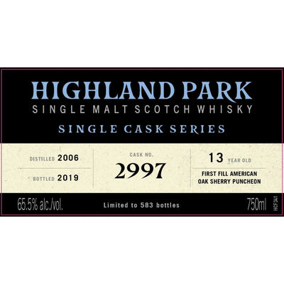 Highland Park Single Cask Series 13 Year Old Cask No. 2997 - Main Street Liquor