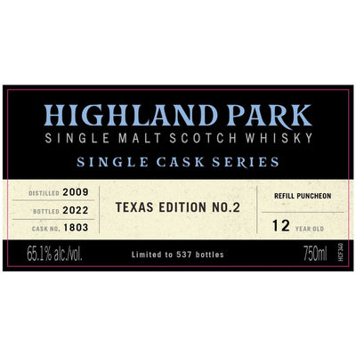 Highland Park Single Cask Series Texas Edition No. 2 - Main Street Liquor