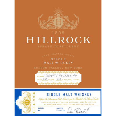 Hillrock Owner's Reserve #2 Single Malt Whiskey - Main Street Liquor