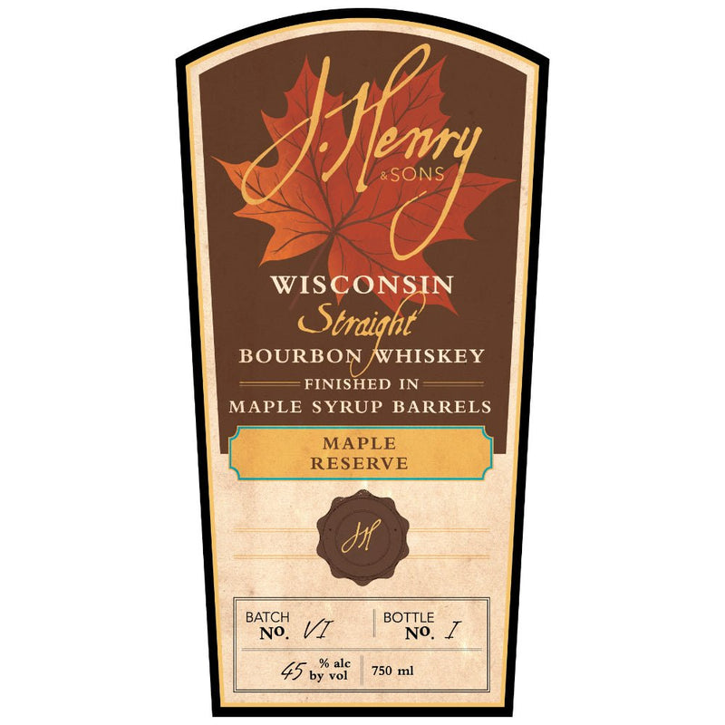 J. Henry Maple Reserve Wisconsin Straight Bourbon - Main Street Liquor