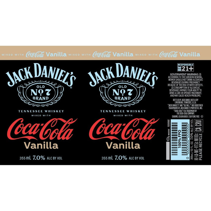 Jack Daniels Coca Cola Vanilla Canned Cocktail - Main Street Liquor