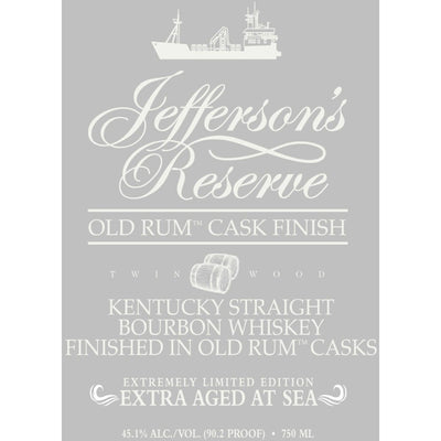 Jefferson's Reserve Old Rum Cask Finish Extra Aged At Sea - Main Street Liquor