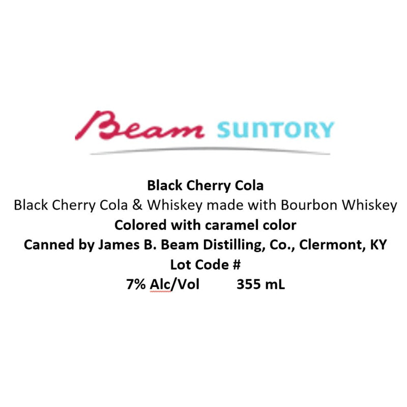 Jim Beam Black Cherry Cola Canned Cocktail - Main Street Liquor