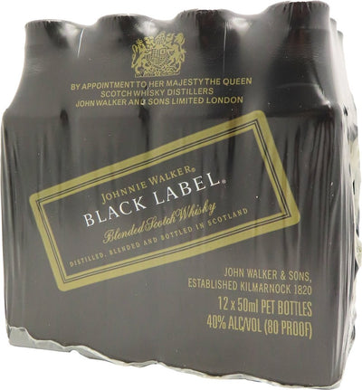 Johnnie Walker Black Blended Scotch Whisky 50ml 12pk - Main Street Liquor