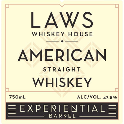 Laws Experiential Barrel American Straight Whiskey - Main Street Liquor