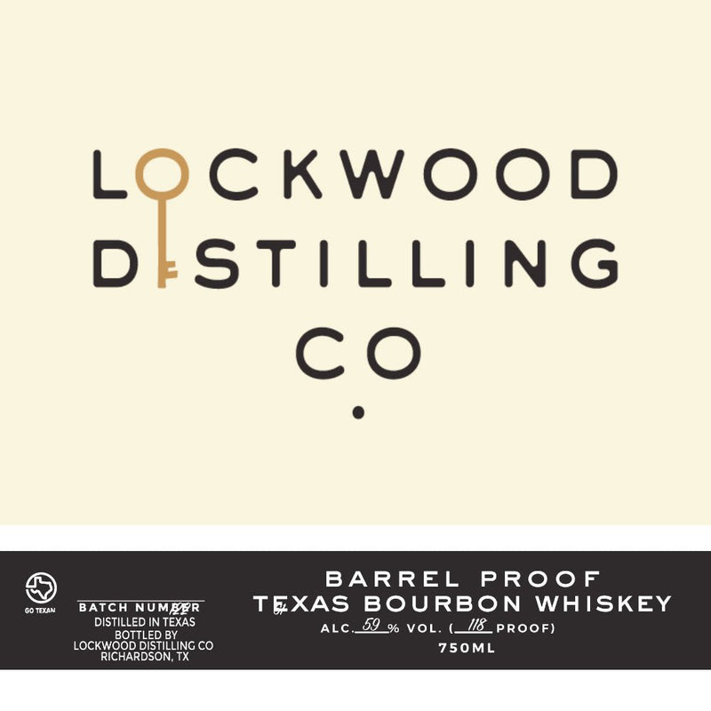 Lockwood Distilling Barrel Proof Texas Bourbon Whiskey - Main Street Liquor