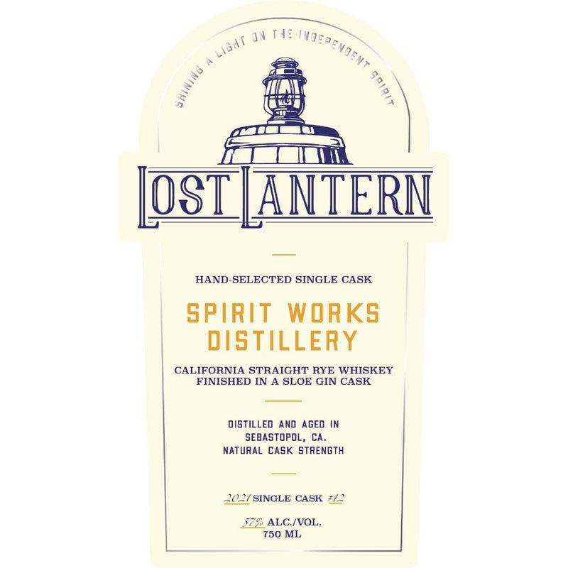 Lost Lantern Spirit Works Sloe Gin Cask Finished Straight Rye - Main Street Liquor