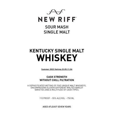 New Riff Sour Mash Single Malt Whiskey - Main Street Liquor