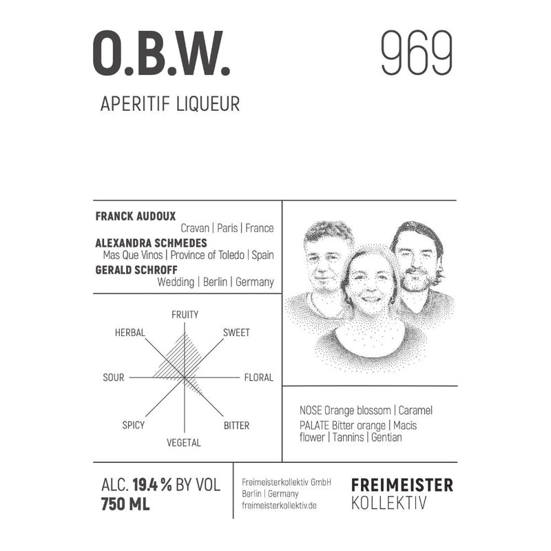 O.B.W. 969 Aperitif Liqueur - Main Street Liquor