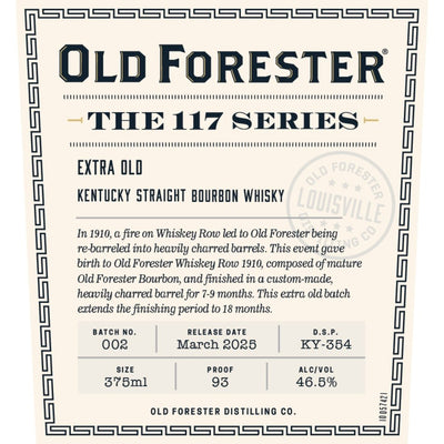 Old Forester The 117 Series Extra Old 2025 Release - Main Street Liquor