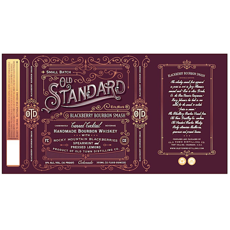 Old Standard Blackberry Bourbon Smash Canned Cocktail - Main Street Liquor