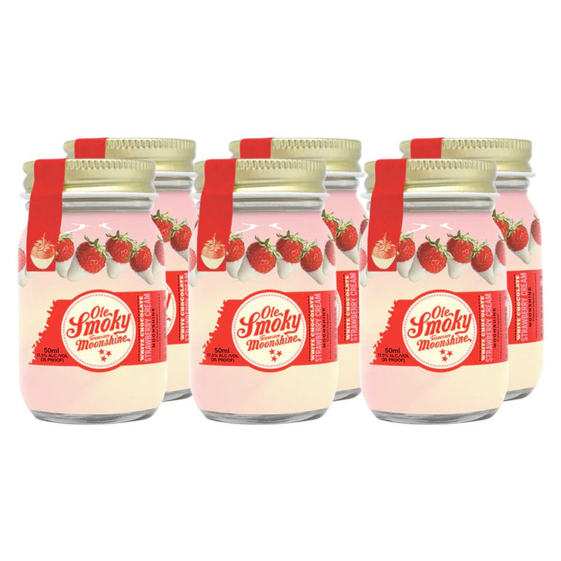 Ole Smoky White Chocolate Strawberry Cream Moonshine 50mL 6pk - Main Street Liquor