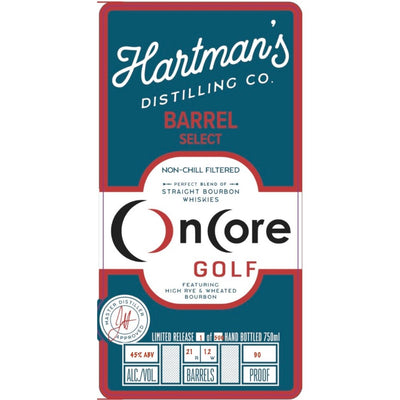 OnCore Golf Barrel Select Straight Bourbon - Main Street Liquor