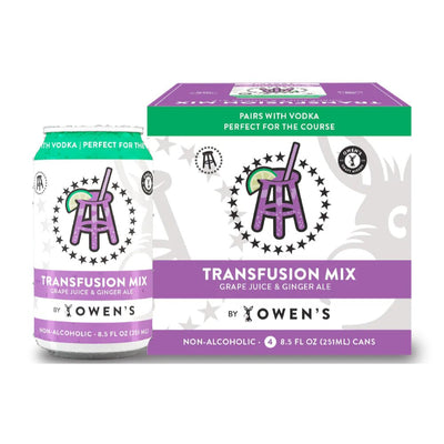 Owen's Barstool Transfusion Mix - Grape Juice & Ginger Ale 4pk - Main Street Liquor