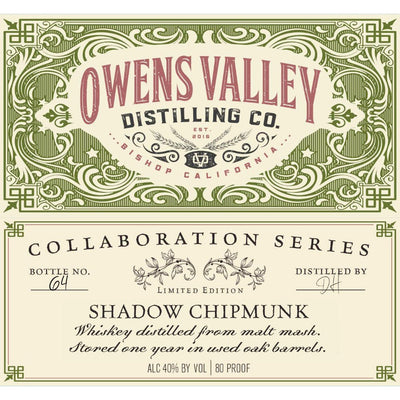 Owens Valley Collaboration Series Shadow Chipmunk Whiskey - Main Street Liquor