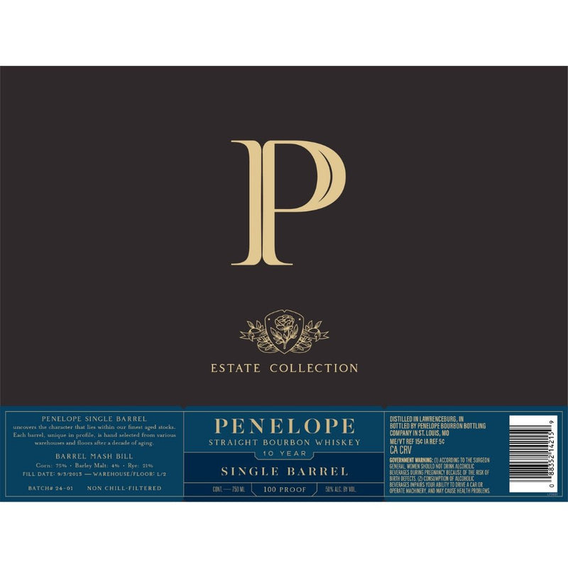 Penelope Estate Collection 10 Year Old Single Barrel Bourbon - Main Street Liquor