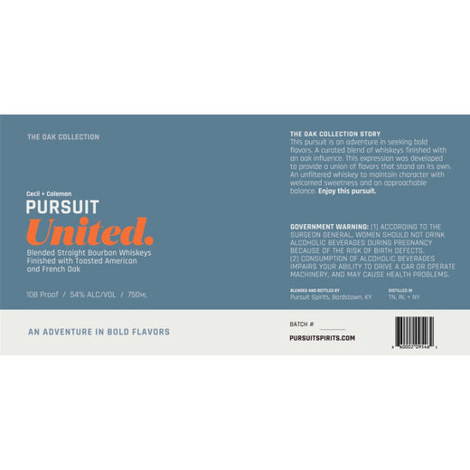 Pursuit United The Oak Collection Bourbon American and French Oak - Main Street Liquor
